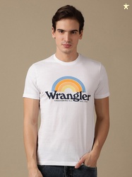 Wrangler Typography Printed Round Neck Short Sleeves Cotton T-shirt