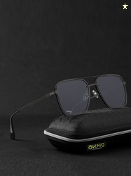 OKNO Polarised and UV Protected Lens Unisex Metal Purple Square Sungla
