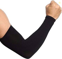 blue mania Cotton Arm Sleeve For Men & Women (Free, Black)