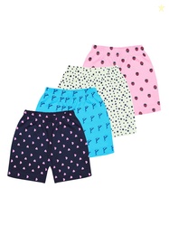 MIST N FOGG Kids Pack Of 4 Printed Cotton Shorts