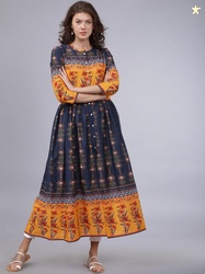 Vishudh Ethnic Motifs Printed Cotton Anarkali Kurta