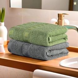 Urbane Home Pack of 2 Cotton Hand/Face Towels for Men & Women | Easily