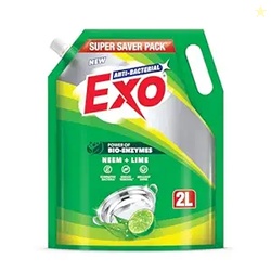 Exo Dishwash Liquid Refill Pack | Neem & Lime | Tough Grease Removal f