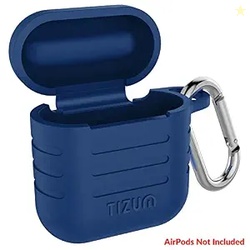 tizum Apple AirPods Case, Silicone-Shockproof Headphones Case Cover wi
