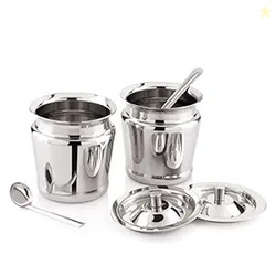 Attro Stainless Steel Storage Pot for Oil, ghee, Tea, Coffee, Sugar, S