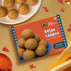 GO DESi Ghee Besan Laddu - 180/150 grams | Made with Pure Cow Ghee | N