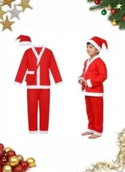 PoPo Toys Santa Claus Costume for Christmas Youth 14-17 Years| Red San