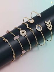 DressBerry 6 Pc Gold-Plated Cuff Bracelet