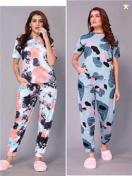 Tradezone Women Printed Multicolor Night Suit Set