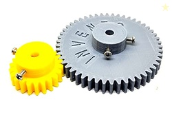 INVENTO 1pcs 3D Printed Plastic Spur Gear 22 Teeth + 50 Teeth, 1.5 Mod