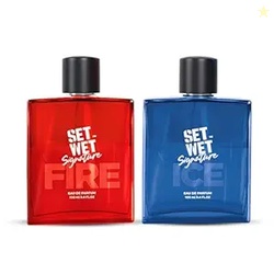 Set Wet Perfume for Men ICE & FIRE 100ml X 2 Packs | Long Lasting Perf