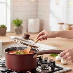 The Better Home 2.5mm Triply Saucepan (1.4L-16cm) with Glass Lid | Try