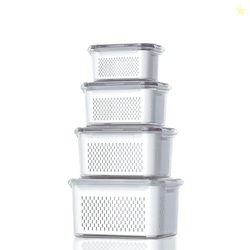 The Better Home (Pack of 4 Food Containers | Storage Box for Fridge | 