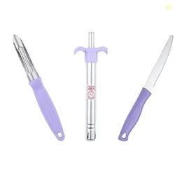 Anjali 3-Piece Kitchen Tool Set  1 Knife, 1 Peeler, 1 Lighter  Ideal f
