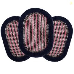 Urbane Home Pack of 3 Water Absorbing Bathroom Mat | Oval Anti-Slip Do
