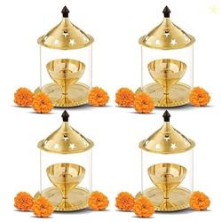 ARCHIES Akhand Diya Brass Metal Diyas | Pooja Diya for House Office, M