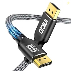 INICIO 16K DisplayPort 2.1 Cable 2m 16K/60Hz 10K/60Hz 8K/120Hz, 80Gbps
