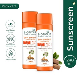 BIOTIQUE Sunscreen - SPF 50+ PA+++ Sun Shield Sandalwoo...