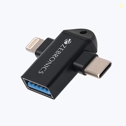 ZEBRONICS OTG2 2 in 1 Lightning | Type C - USB OTG Converter, USB 3.0,