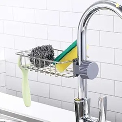 PUJI Kitchen Sink Caddy Organizer Over Faucet Sponge Holder Stainless 
