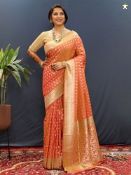 Royal Rajgharana Saree Woven Design Zari Banarasi Sarees