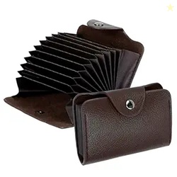 Storite 9 Slot Vertical PU Leather Pocket Sized Credit Debit ATM Card 