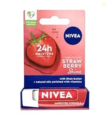 NIVEA Strawberry Shine Lip Balm 4.8gm | With Vit C, E & Shea Butter| R