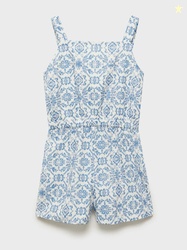 Mango Kids Girls Printed Basic Jumpsuit