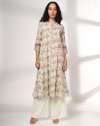 AVAASA MIX N' MATCH Women Floral Print Straight Kurta