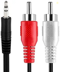 FEDUS 3.5mm Jack Stereo Audio to 2 RCA Cable - AV Video TV-Out Speaker