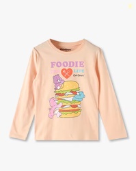 KG FRENDZ Girls Care Bears Foodie Print Slim Fit Crew-Neck T-Shirt
