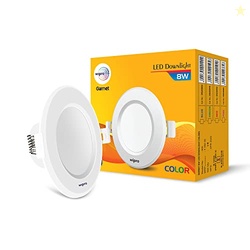 wipro Garnet 8W Round Downlight Junction Box |Blue | Glare-Free Design