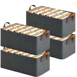DAREV 4 Pcs Wardrobe Organizer for Clothes with Metal Frame Rectangle 