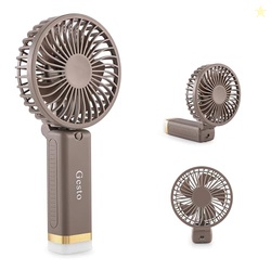 Gesto Portable Fan Rechargeable with LED Light  Foldable Mini Fan, Sma