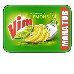 Vim Dishwash Bar Lemon Tub With Power Of 100 Lemon, Fastest On Burnt F