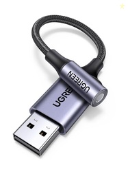 UGREEN USB to 3.5mm Audio Jack Sound Card Adapter Support Mic TRRS Hea