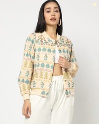 YOUSTA Women Floral Print Bomber Ft Jacket