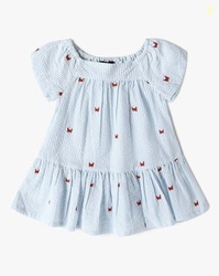 INF FRENDZ Seer Sucker Crab All-Over Dress