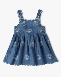 INF FRENDZ Girls Shell Embroidered Fit & Flare Dress