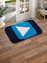FINE TEX WORLD White & Black Self Design Anti Skid Doormats