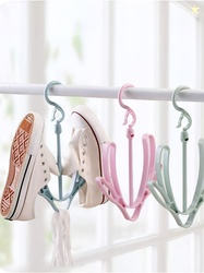upkaranwale Pink Double-Layer Shoe Rack