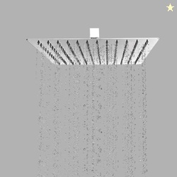 BonKaso Square Slim Rain Shower Head 8 Inch - Stainless Steel Chrome F