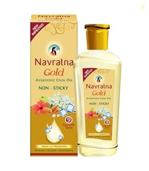 Navratna Gold Ayurvedic Cool Oil | Goodness of Almonds | Non-Sticky an