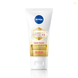 NIVEA Luminous Even Glow 2% AHA Face Wash | Oil-Free Cleanser with Alo