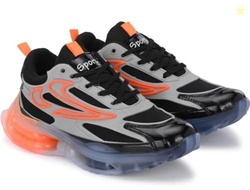adiso Sports Style Black Mesh Running Shoes for Men | Fluorescent Gree