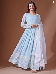 Fashionuma Women Ethnic Motifs Embroidered Thread Work Georgette Anark