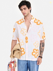 Snitch Floral Printed Boxy Fit Casual Shirt
