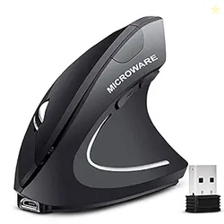MICROWARE 2.4G Wireless Vertical Ergonomic Optical Mouse 2400DPI, 4 Bu