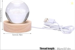 3D Moon Crystal Ball Lamp - Mesmerizing Moon Effect Night Light with U