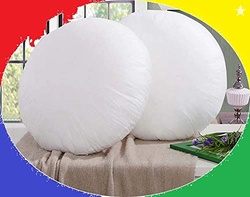 JDX and Fiber Round Cushion Set of 2 for Living Room and Sofa 16x16 In